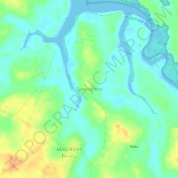 Mapa topográfico Fazendinha, altitude, relevo