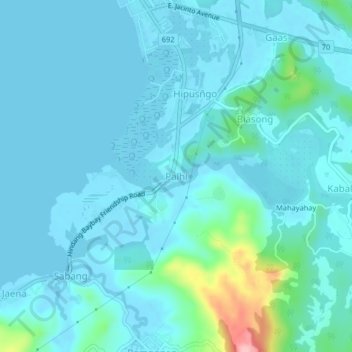 Mapa topográfico Palhi, altitude, relevo