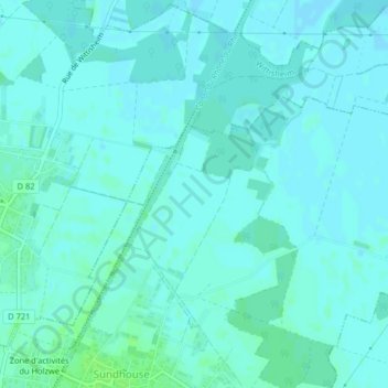 Mapa topográfico Unterfeld, altitude, relevo