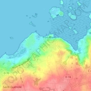 Mapa topográfico Bel Air, altitude, relevo