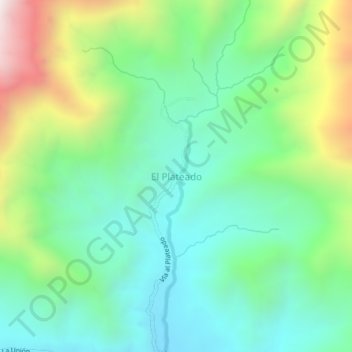Mapa topográfico El Plateado, altitude, relevo