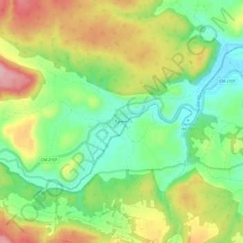 Mapa topográfico Turmiel, altitude, relevo