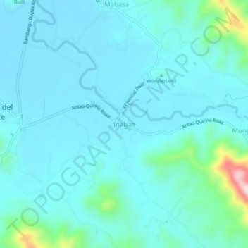 Mapa topográfico Inaban, altitude, relevo