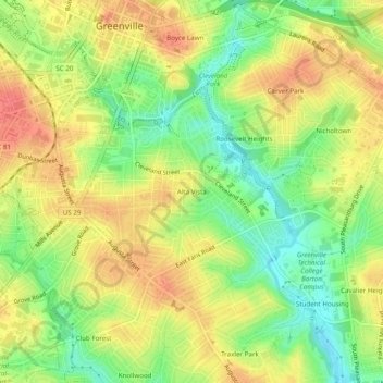 Mapa topográfico Alta Vista, altitude, relevo