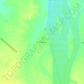 Mapa topográfico Yandeyarra, altitude, relevo