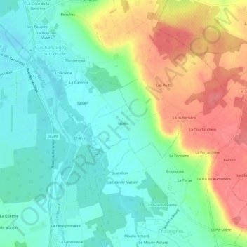 Mapa topográfico Niollet, altitude, relevo