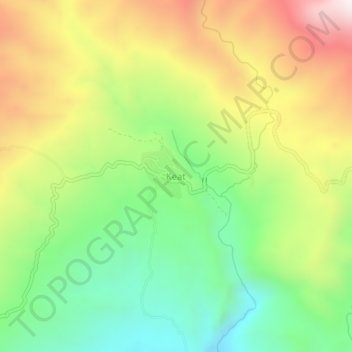 Mapa topográfico Keat, altitude, relevo
