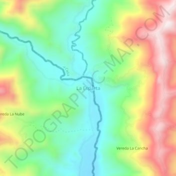 Mapa topográfico La Esparta, altitude, relevo