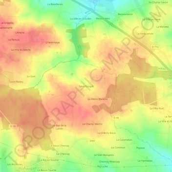 Mapa topográfico Saint Enogat, altitude, relevo