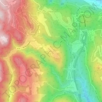 Mapa topográfico Nocco, altitude, relevo