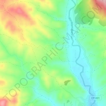 Mapa topográfico Sangrera, altitude, relevo