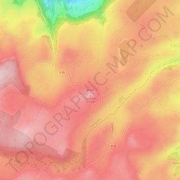 Mapa topográfico Brion, altitude, relevo