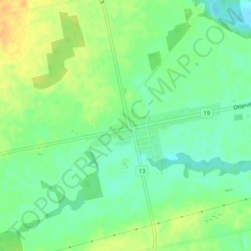Mapa topográfico Springford, altitude, relevo