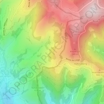 Mapa topográfico Londenbach-Gebraech, altitude, relevo