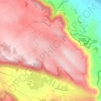 Mapa topográfico Selva, altitude, relevo