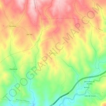 Mapa topográfico Avantos, altitude, relevo