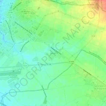 Mapa topográfico Grange, altitude, relevo