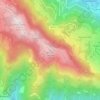 Mapa topográfico Monte Linzone, altitude, relevo