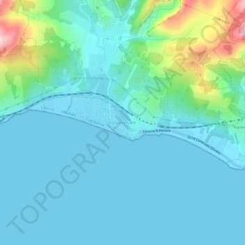 Mapa topográfico Villammare, altitude, relevo