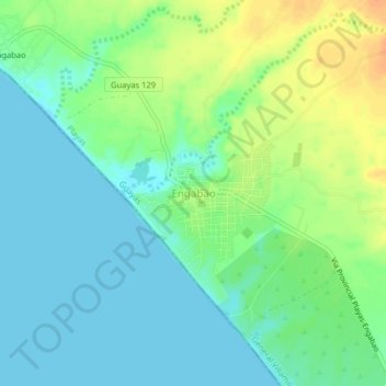 Mapa topográfico Engabao, altitude, relevo