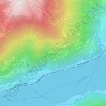 Mapa topográfico Deutschberg, altitude, relevo