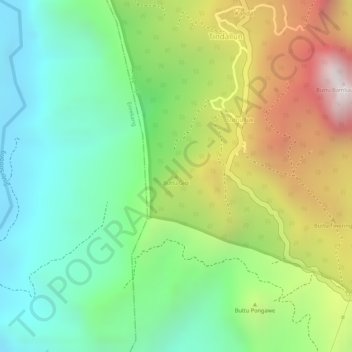 Mapa topográfico Buttu Gigi, altitude, relevo