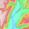 Mapa topográfico Sub Cetate, altitude, relevo