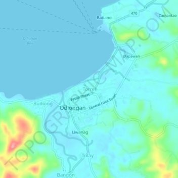 Mapa topográfico Torrel, altitude, relevo