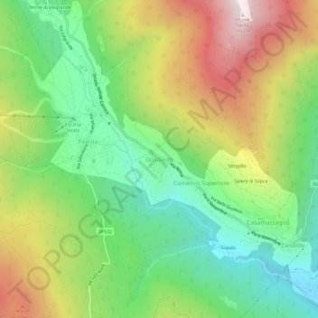 Mapa topográfico Dosoledo, altitude, relevo