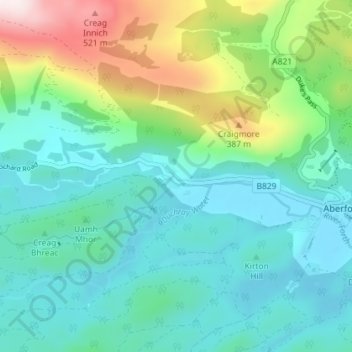 Mapa topográfico Milton, altitude, relevo