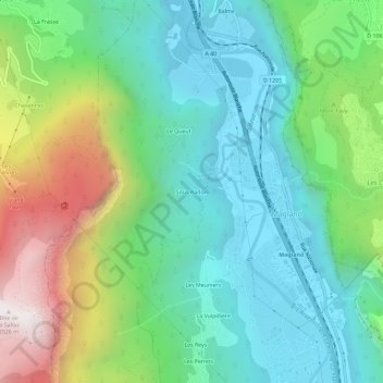 Mapa topográfico Sous Radon, altitude, relevo