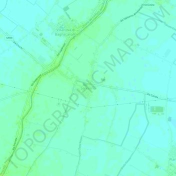 Mapa topográfico Santerno, altitude, relevo