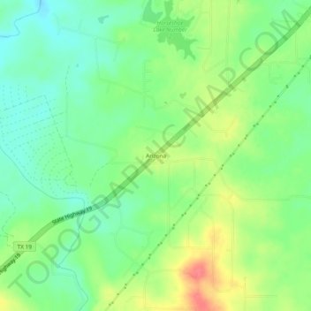 Mapa topográfico Arizona, altitude, relevo