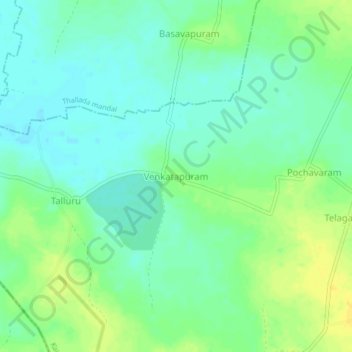 Mapa topográfico Venkatapuram, altitude, relevo