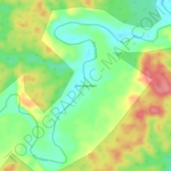 Mapa topográfico Onconashari, altitude, relevo