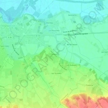 Mapa topográfico Trotequo, altitude, relevo