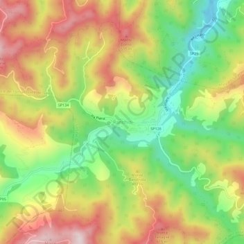 Mapa topográfico Ranchio, altitude, relevo