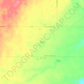 Mapa topográfico Duesler, altitude, relevo