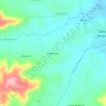Mapa topográfico Brejo Novo, altitude, relevo