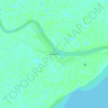Mapa topográfico Alakanuk, altitude, relevo