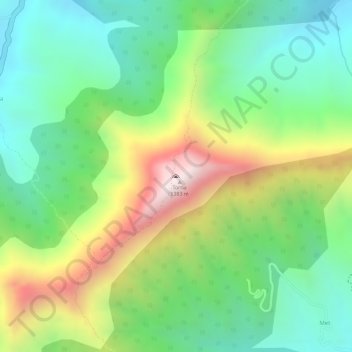 Mapa topográfico Torna, altitude, relevo