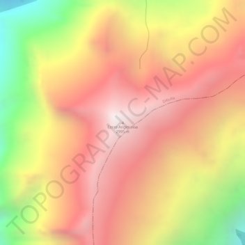 Mapa topográfico Cerro Angimaloa, altitude, relevo