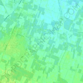 Mapa topográfico Trignano, altitude, relevo