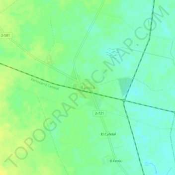 Mapa topográfico Bainoa, altitude, relevo