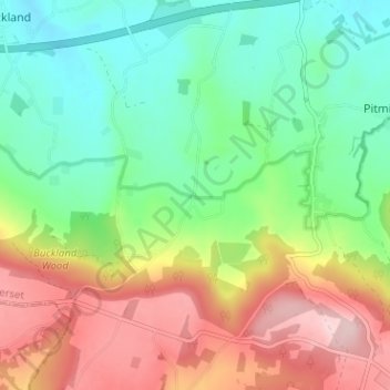 Mapa topográfico Lowton, altitude, relevo