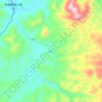 Mapa topográfico 锅厂, altitude, relevo