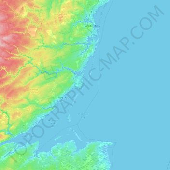 Mapa topográfico Crab Island, altitude, relevo