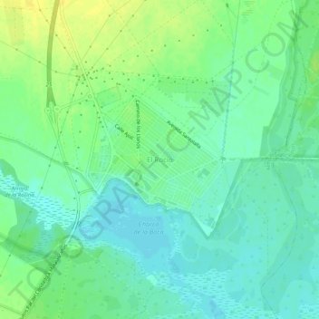 Mapa topográfico El Rocío, altitude, relevo