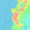 Mapa topográfico Cerros de Paján, altitude, relevo