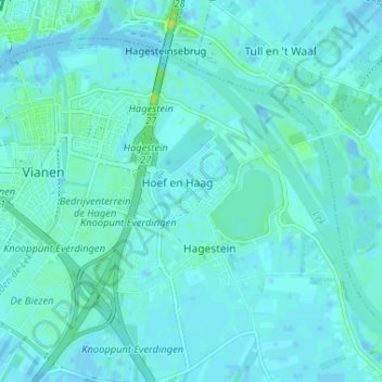 Mapa topográfico Hoef en Haag, altitude, relevo